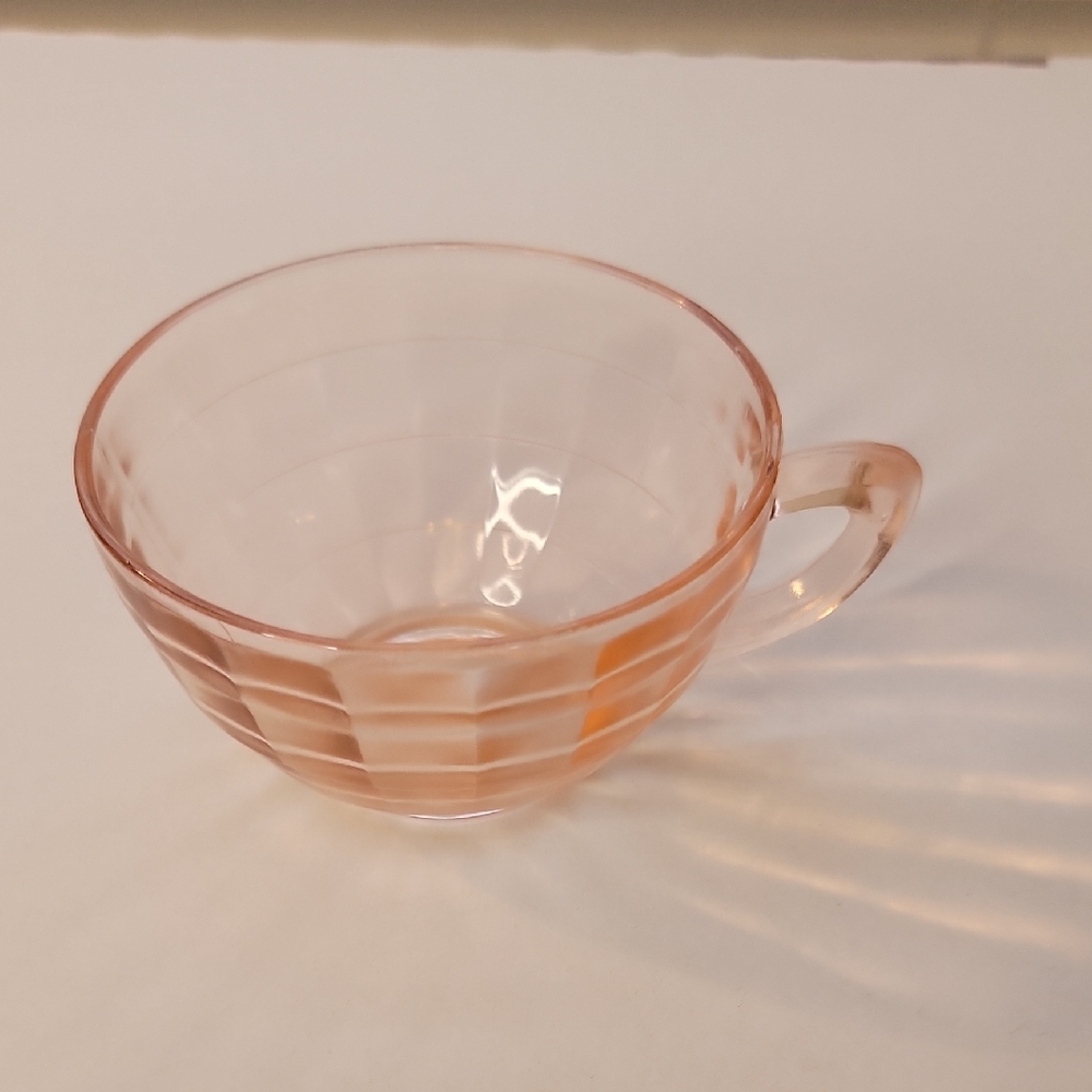 Single Block Optic Cup Pink Depression Glass Anchor Hocking Replacement Vintage